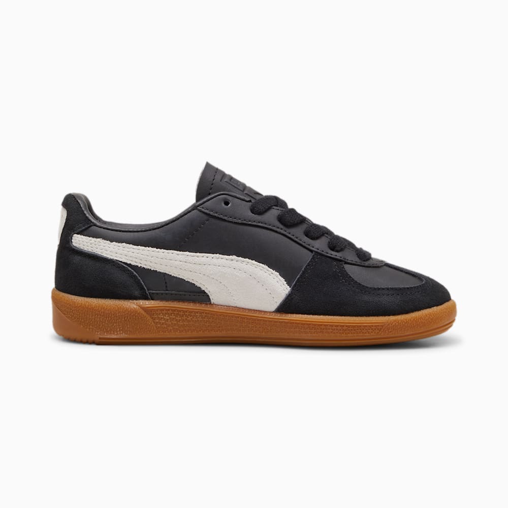 Puma Palermo Leather Big Kids Sneakers - Black-Feather Gray-Gum