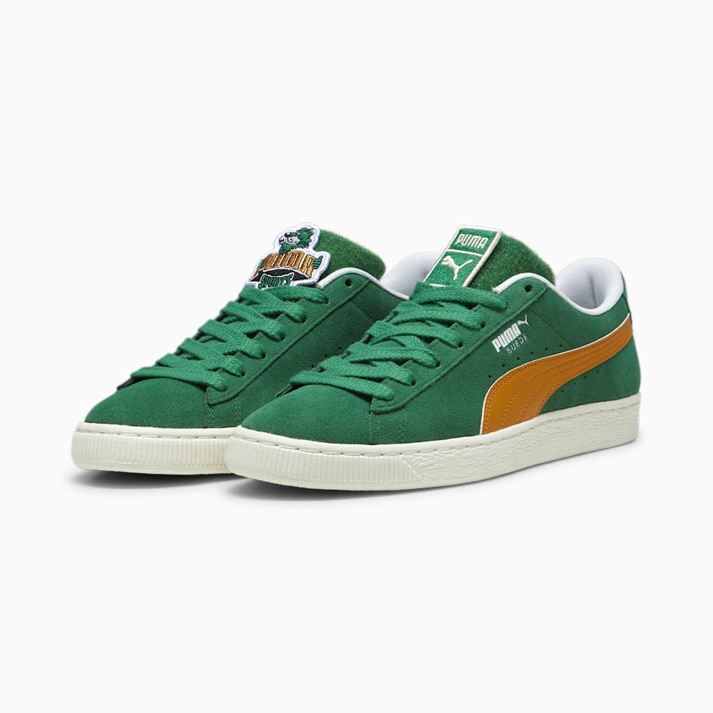 Puma For the Fanbase Suede Patch Sneakers - Archive Green-Frosted Ivory